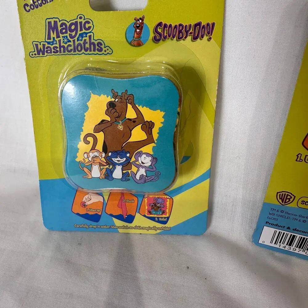 New in Package Set of 3 Magic Washcloths Vintage 2006 Scooby Doo My Little Pony